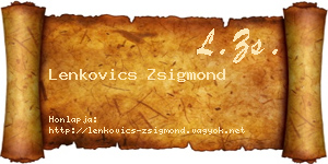 Lenkovics Zsigmond névjegykártya